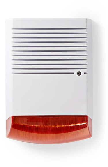Nedis dummy beveiligingsalarm - ip44 - batterij gevoed - buiten - oranje wit