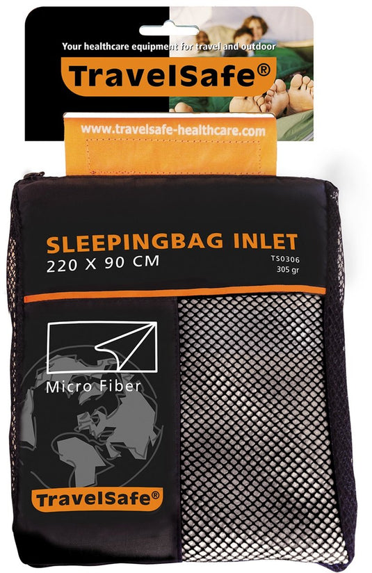 Travelsafe microfiber inlet - deken - 1pers. - white natural