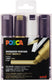 Posca stiften set 8k wit zwart goud zilver