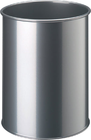 Durable papierbak 15 liter rond zilver