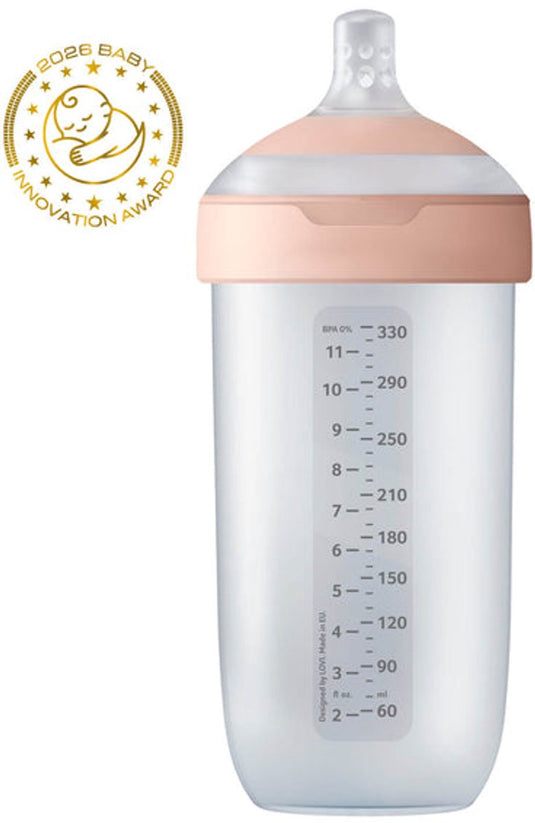 Difrax lovi babyfles dynamisch - mammafeel - 330 ml - roze - 1 stuk