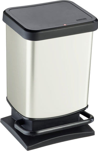 Rotho paso pedaalemmer - prullenbak 20l - bpa vrij - wit metallic