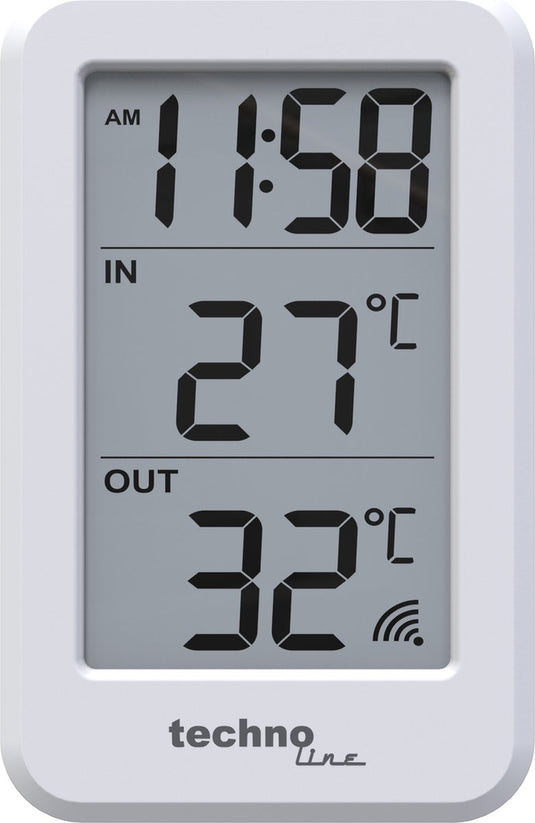 Technoline thermometer ws 9172 70x110x22mm wit met 1 buitensensor 100m