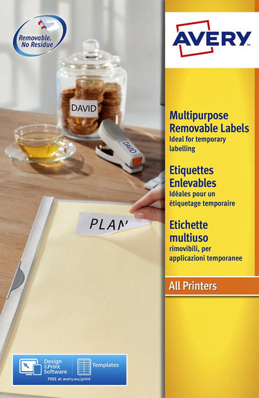 Merkloos sans marque herkleefbare etiketten avery stick lift wit