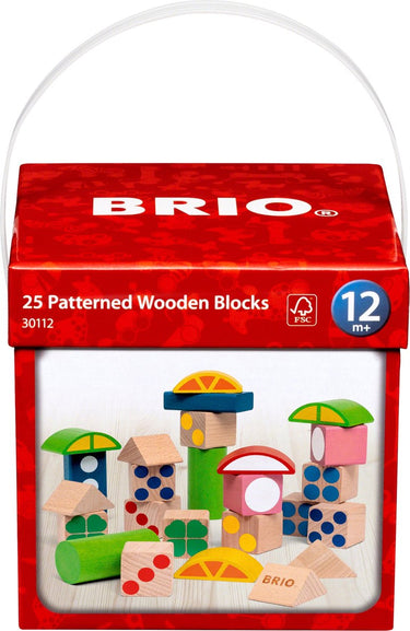 Brio 25 houten blokken met patroon - 30112