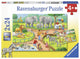 Ravensburger puzzel een dag in de dierentuin - 2x24 stukjes - kinderpuzzel