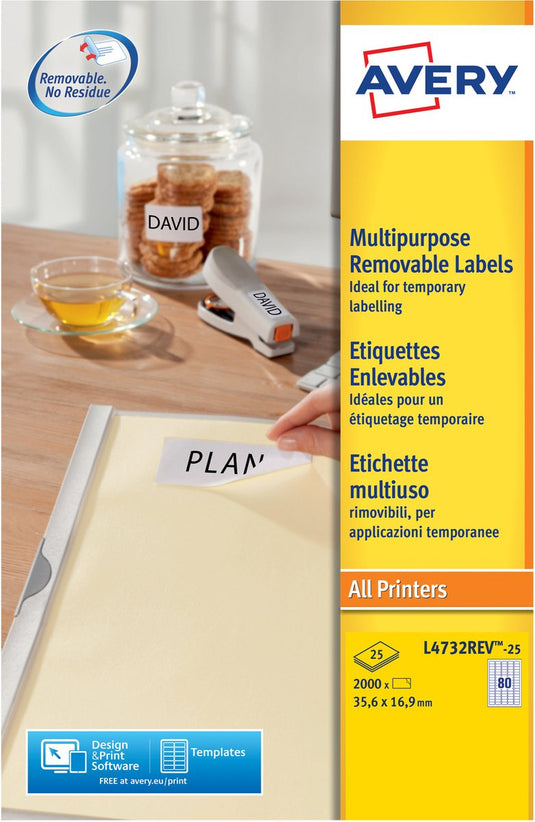 Avery l4736rev-25 printeretiket