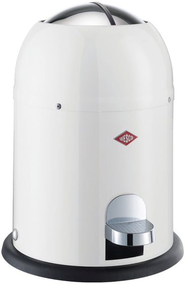 Wesco mini master cosmetica-emmer in de kleur wit, gepoedercoat staalplaat, inhoud 6 liter, kunststof binnenemmer, voetpedaal