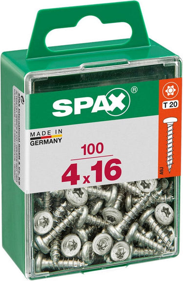 Spax torx houtschroef bolle kop - 4.0x16mm - t10 - 100 stuks