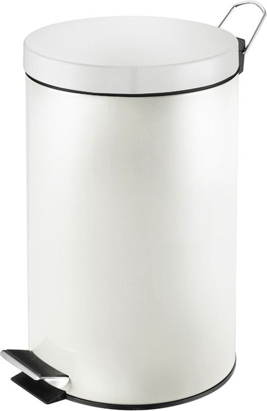 V-part - pedaalemmer 12 liter - steel - wit - prullenbak