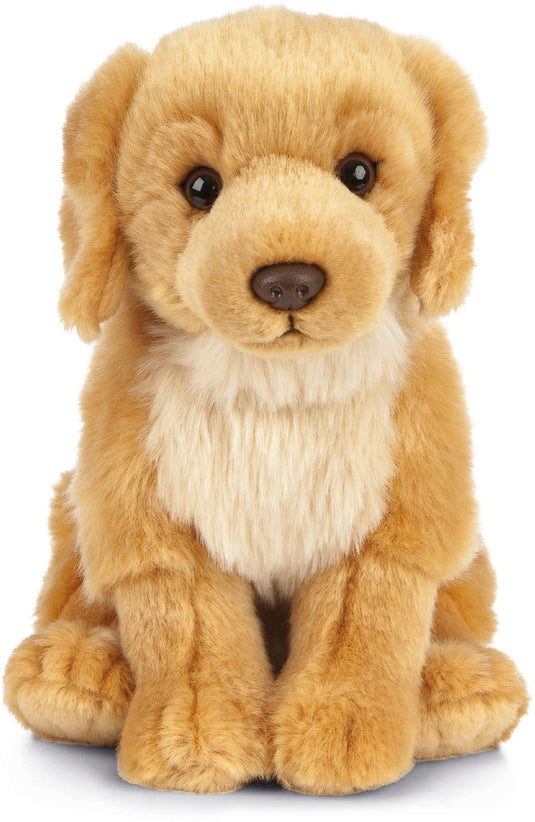 Living nature knuffel golden retriever - zittend - honden knuffeldier - 20 cm