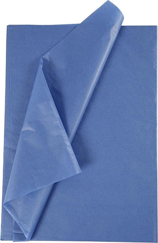 Creativ company tissuepapier - zijdepapier - crepepapier - vloeipapier - blauw - verpakken - decoreren - knutselen - 50x70 cm - 14 gram - 25 vellen