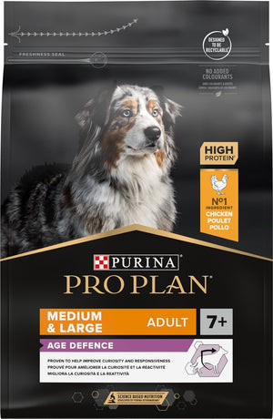 Pro plan medium large adult 7+ (senior) age defence - honden droogvoer - kip - 3 kg