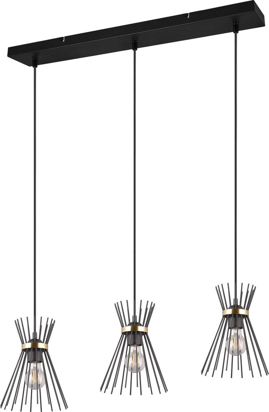 Rl live your light reality rod hanglamp - zwart goud