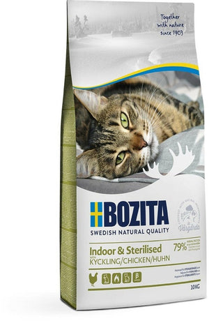 Bozita indoor sterilised - kattenvoer - kip - l-karnitine - 10kg
