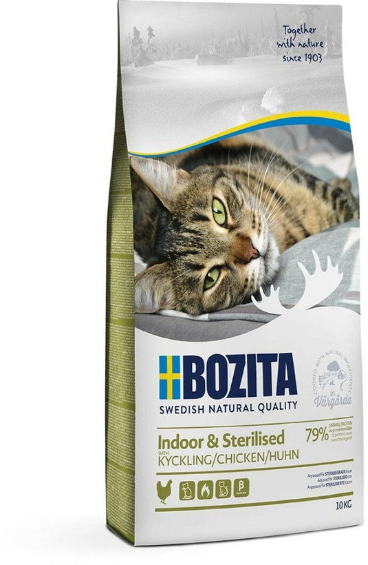 Bozita indoor sterilised - kattenvoer - kip - l-karnitine - 10kg