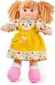 Bigjigs toys stoffen pop daisy - bigjigs - meisjespop met gele jurk - 28 cm