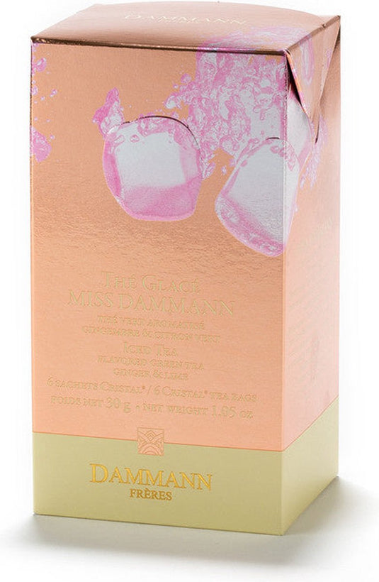 Dammann frères dammann - iced tea miss dammann - 6 theezakjes - groene thee met gember - volstaat voor 6 liter ijsthee zonder suiker