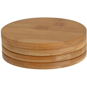 Excellent houseware glazenonderzetterset 4-delig dia.11,5cm bamboe