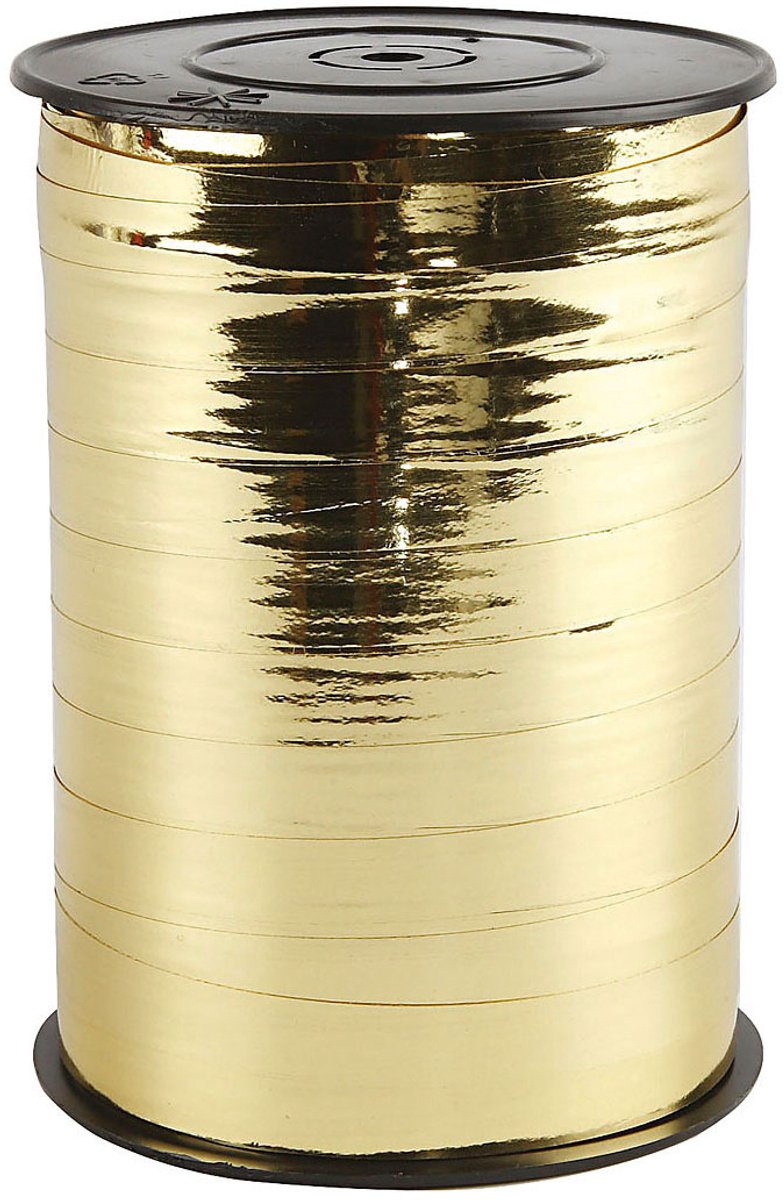 Afbeelding laden in galerijviewer, Creativ company cadeau lint goud metallic 250 meter decoratie.
