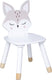 Atmosphera kinder stoeltje foxy de vos - wit - hout - d28 x h52 cm - bijzet stoeltjes