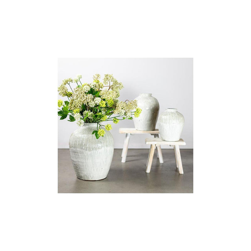 Load image into Gallery viewer, Countryfield vaas gayle aardewerk wit groen 23,5xh30,5cm
