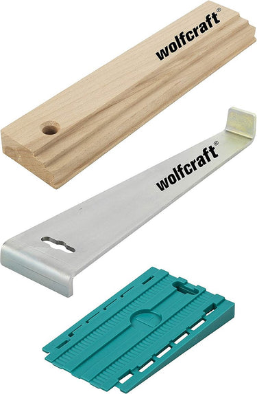 Wolfcraft - laminaat legset - complete set laminaat leggen - laminaat pvc - trekijzer - slaghout - stelwiggen - 6975000