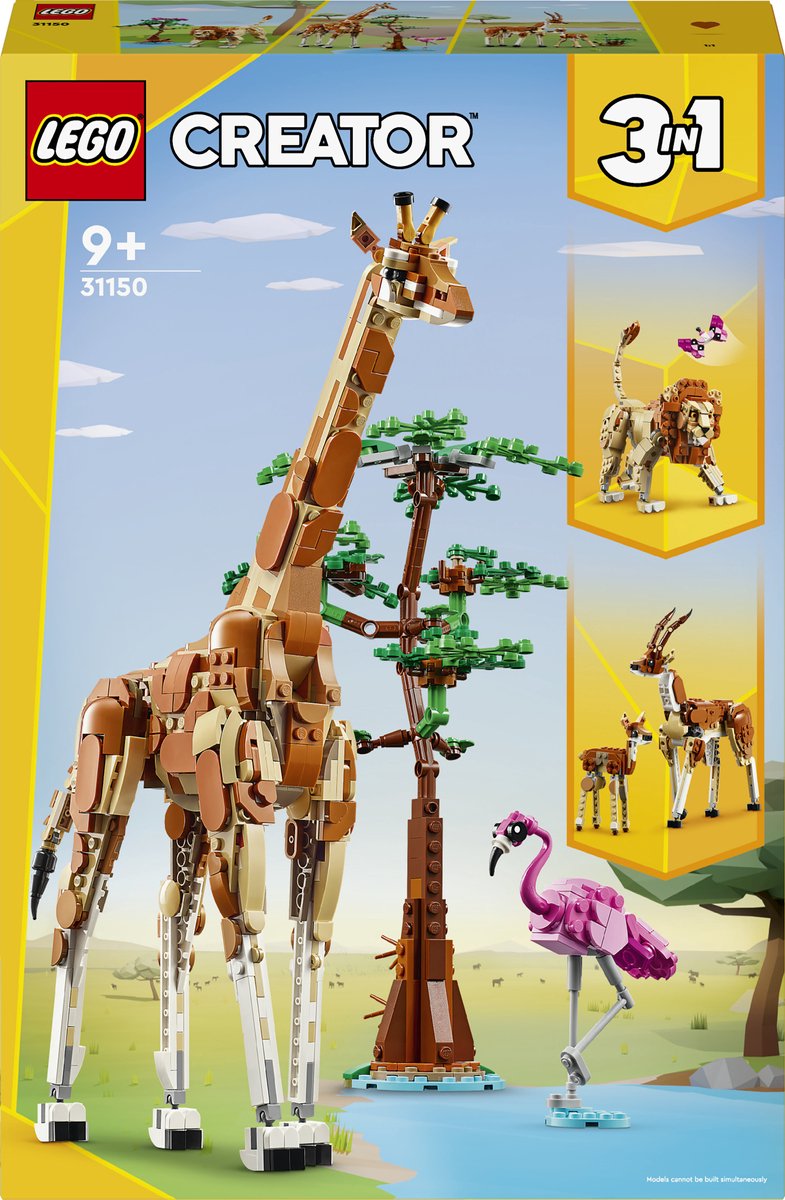 Load image into Gallery viewer, Lego creator 3in1 safaridieren speelgoed set met giraffe, gazelles en leeuw 31150
