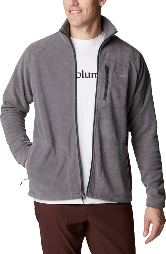 Columbia fast trek ii jacket - fleece vest heren volwassenen - sluiting en zakken met rits - outdoorvest - grijs - maat xl