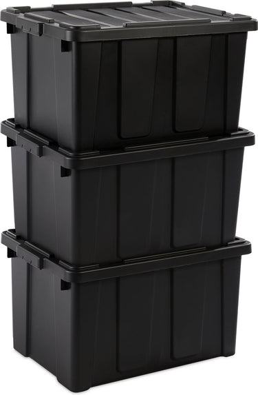 Iris powerbox robuust opbergbox - 68l - 100% recycled kunststof - zwart - set van 3