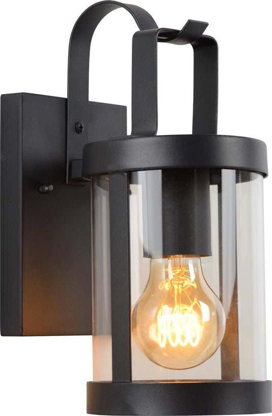 Lucide lindelo - wandlamp binnen buiten - 1xe27 - ip23 - zwart
