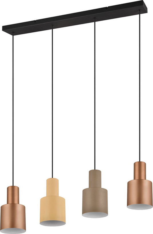 Trio agudo - hanglamp - multicolour - excl. 4x e27 4w - plafondbevestiging - in hoogte verstelbaar
