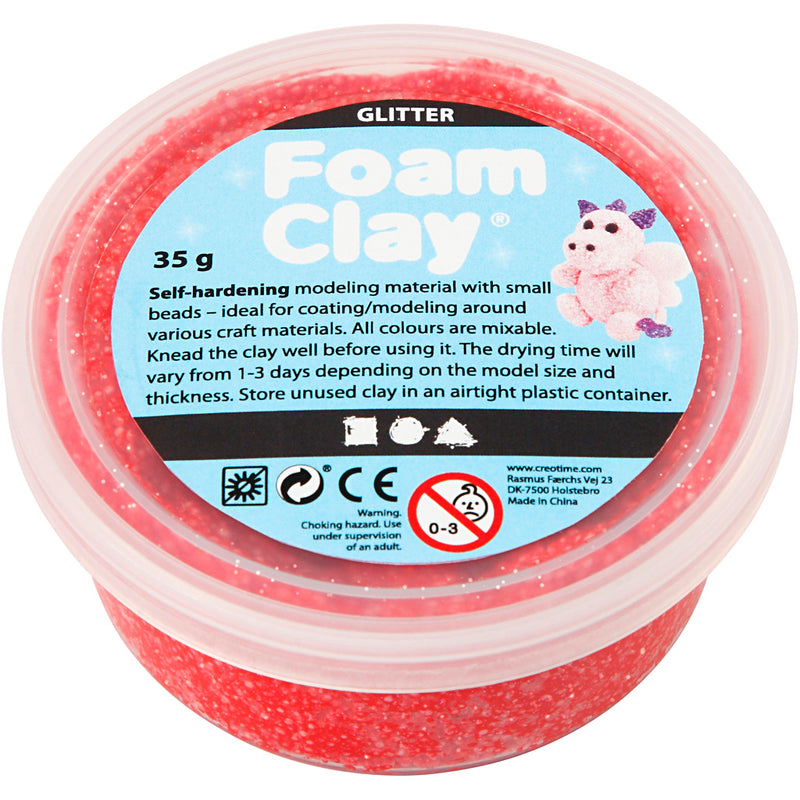 Load image into Gallery viewer, Creativ company https: www.cchobby.nl foam-clayr-glitter-rood-35-gr-1-doosje
