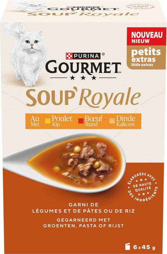 Gourmet kattenvoer nat soup royale - rund - 4 x 6x45g