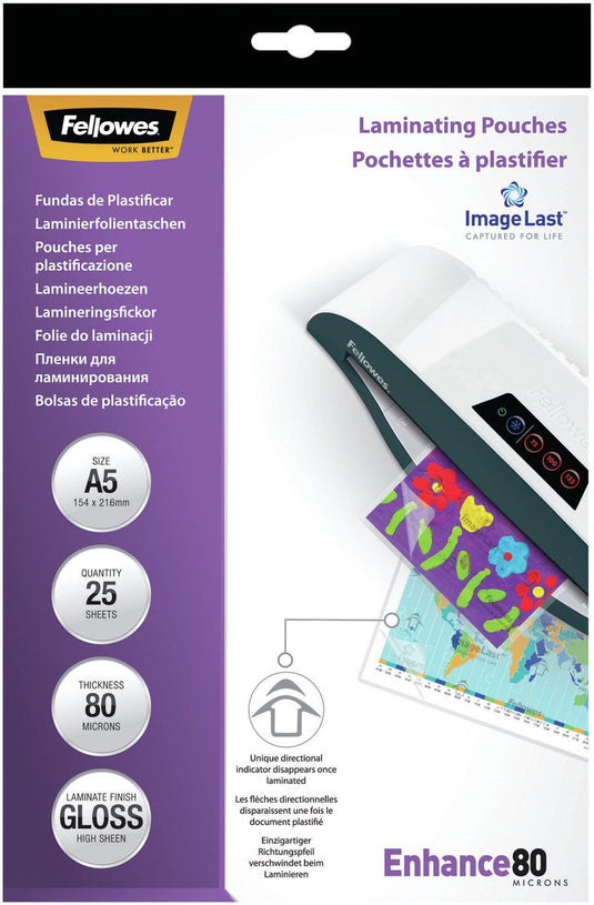 Fellowes imagelast lamineerhoezen - a5 - 80 micron - 25 stuks