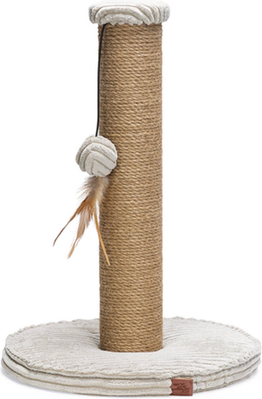 Designed by lotte krabpaal ribbed - incl speeltje - ribbed stof jute - lichtgrijs - 35x35x50 cm