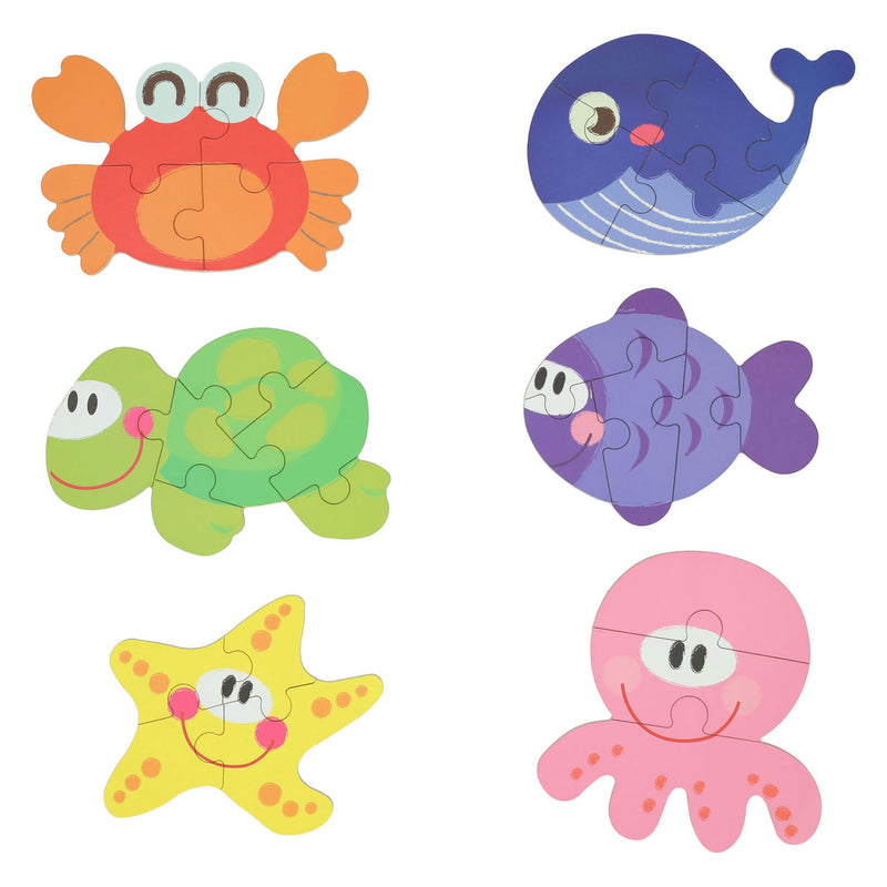 Load image into Gallery viewer, Mijn eerste 6 puzzzels in blik - onderwaterwereld
