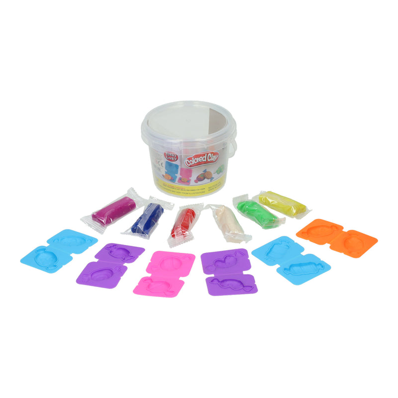 Load image into Gallery viewer, Kleiset in opbergbox snoepjes maken - 6 kleuren klei
