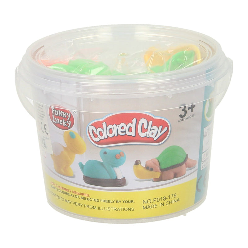 Load image into Gallery viewer, Kleiset in opbergbox dino vormen - 6 kleuren klei
