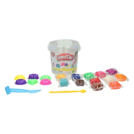 Kleiset in opbergbox donuts maken - 12 kleuren klei