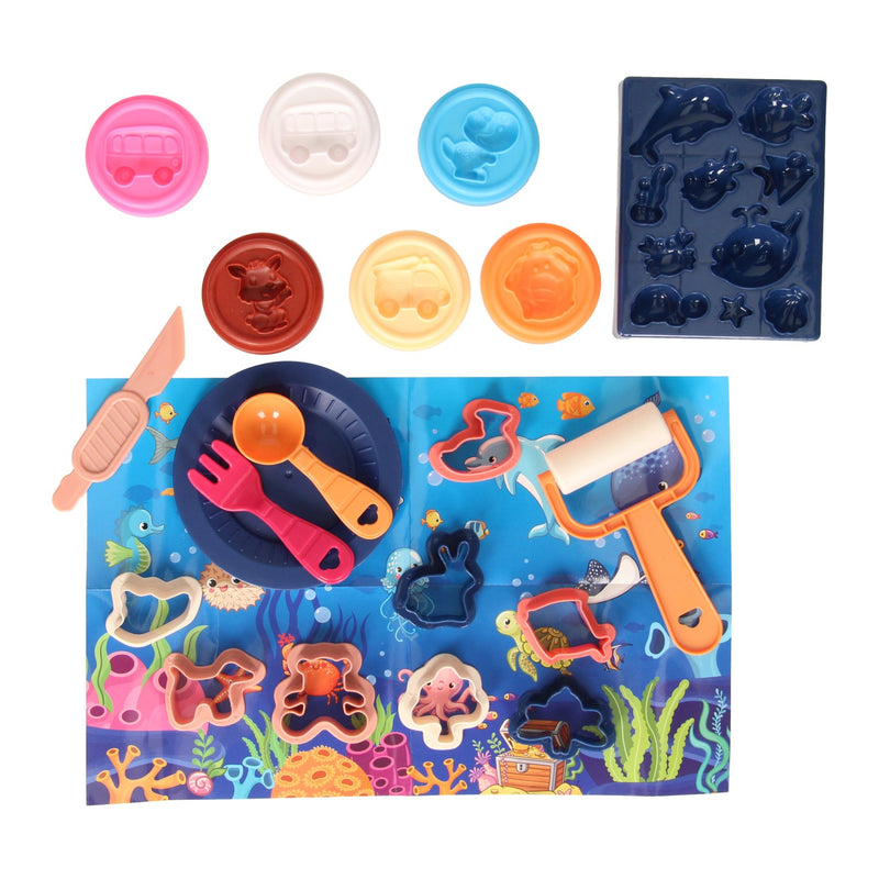Load image into Gallery viewer, Lobbes speelgoed bv lobbes klei speelset onderwaterwereld - 6 kleuren klei en accessoires.

