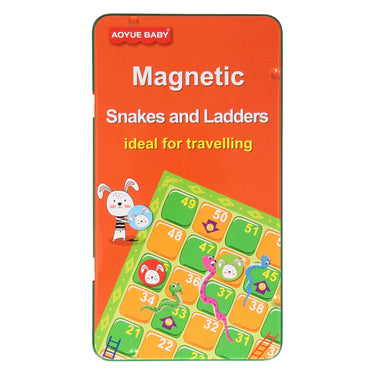 Slangen- en ladderspel magnetisch in blik