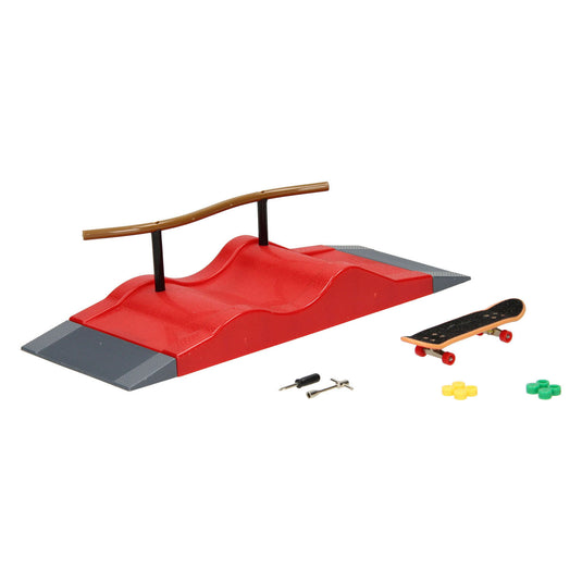 Vinger skateboard met stunt trail