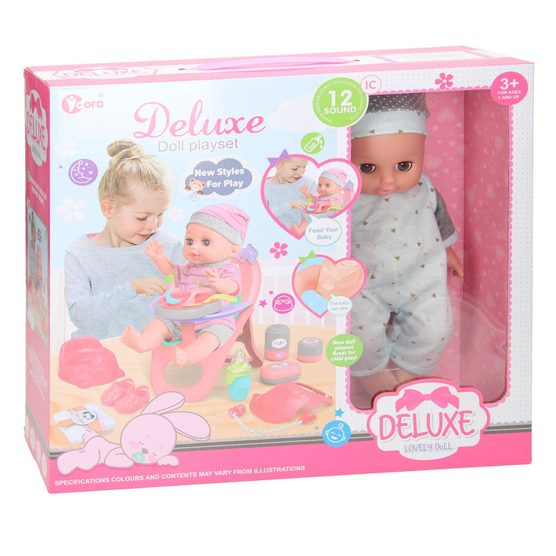 Load image into Gallery viewer, Lobbes speelgoed bv deluxe poppenset etenstijd
