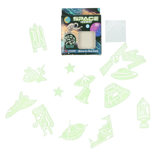 Glow in the dark set ruimte, 16dlg.