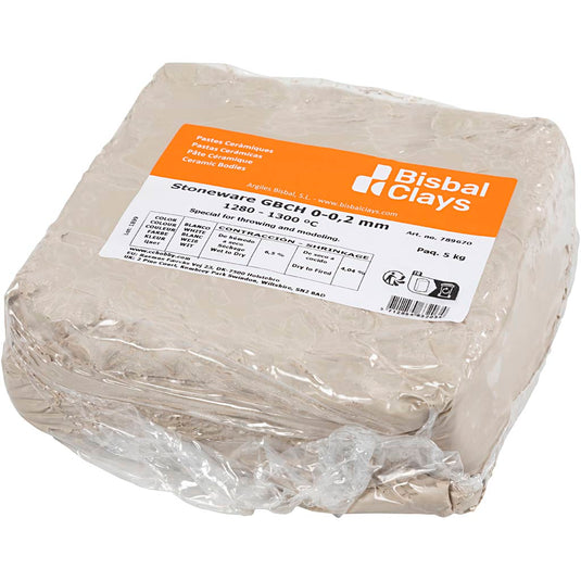 Stoneware klei, off-white, 5 kg 1 doos