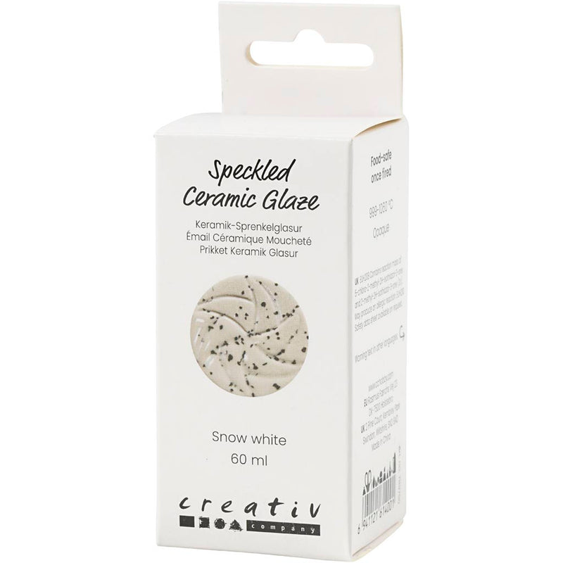 Load image into Gallery viewer, Creativ company https: www.cchobby.nl gespikkeld-keramiekglazuur-999-1060-c-dekkend-snow-white-60-ml-1-doosje
