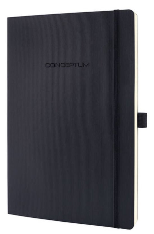 Sigel notitieboek - conceptum pure - a4 - softcover - zwart - 194 pagina's - 80 grams - lijn - si-co311