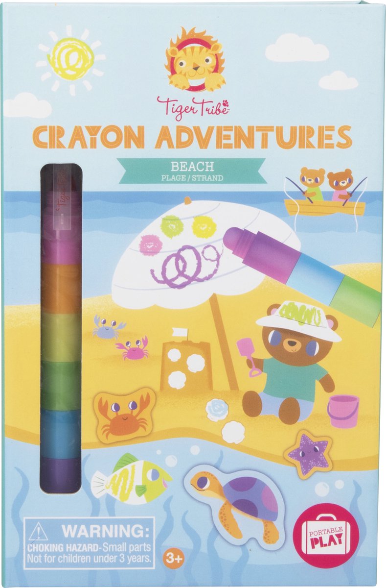 Load image into Gallery viewer, Tiger tribe waskrijt kleurset crayon adventures beach -
