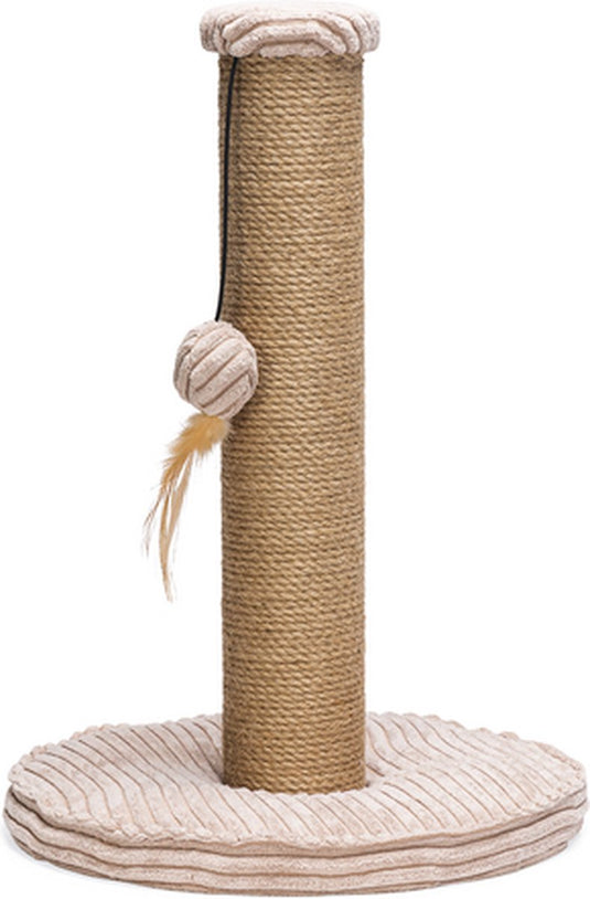 Designed by lotte krabpaal ribbed - incl speeltje - ribbed stof jute - roze - 35x35x50 cm